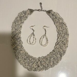 Elegant Beaded Necklace and Earring Set